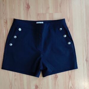 Rachel Zoe Navy High Waist Shorts with Button Detail